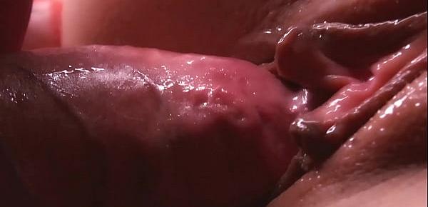  Slow-mo. Extremely close-up. Finished in between her pussy lips